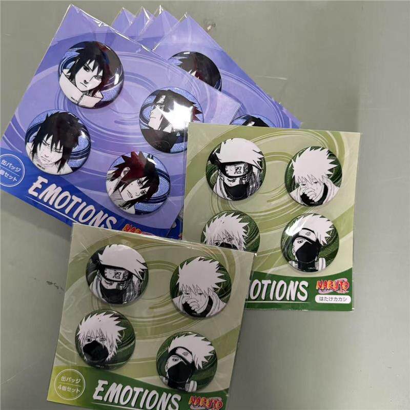 Model Kit Naruto - Набор металлических значков «Наруто»: Учиха Саске,