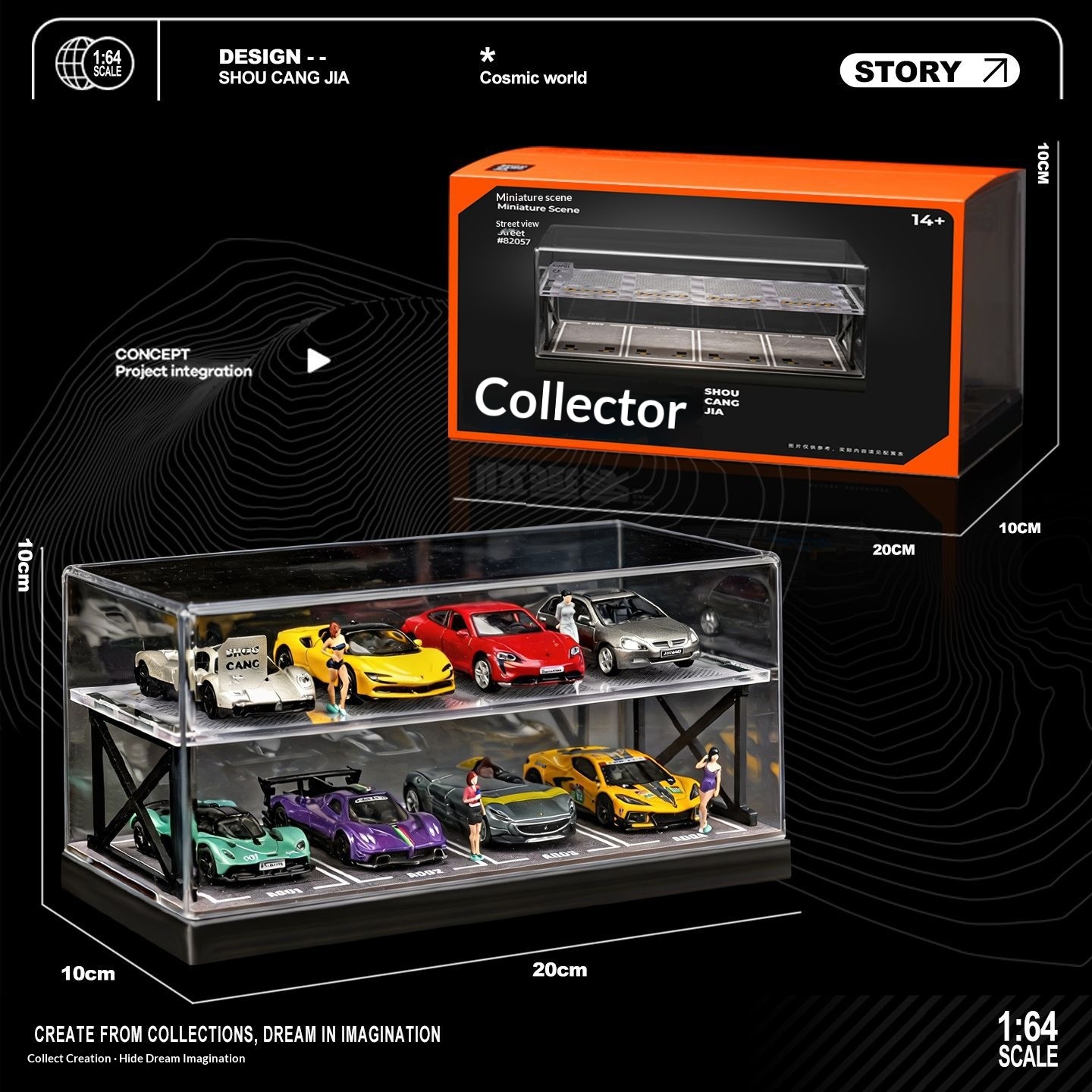 Model Kit Display - Коллекционная диорама двухэтажного паркинга в масштабе