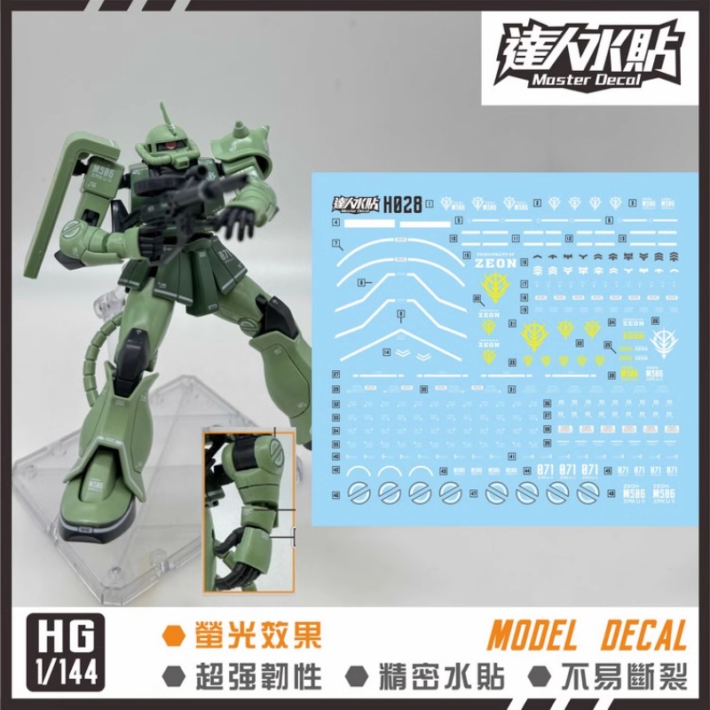 Model Kit Gundam Wing - Наклейки Master Decal H028 флуоресцентные водные,